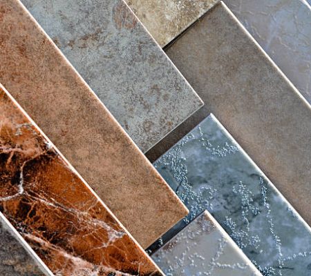 Tile Flooring Samples on Display at Home Improvement Store